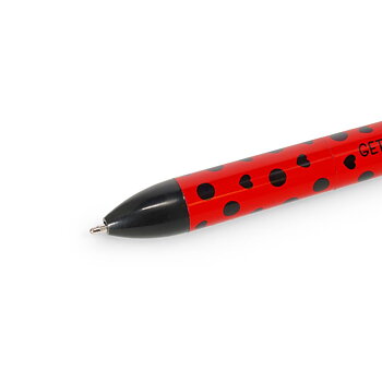 Click & Clack, Ladybug, rød og sort, Kuglepen med to farver