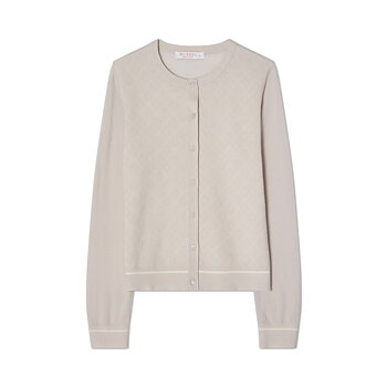 Busnel Penelope Cardigan, Silver Birch/Ecru