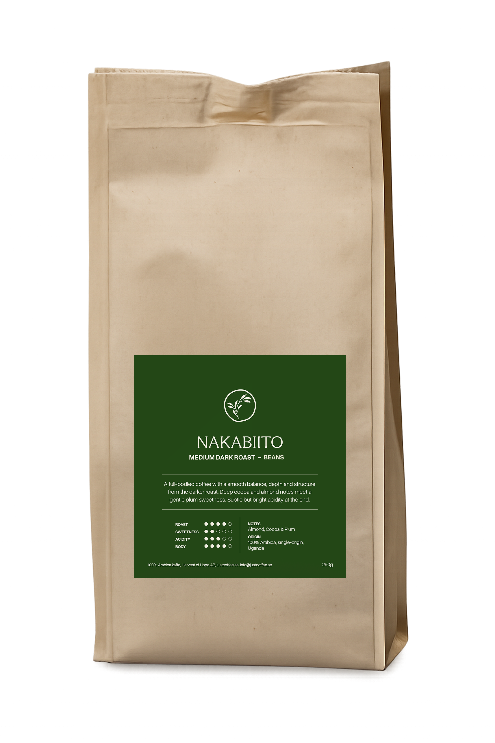 Kaffe Nakabiito – Hela bönor Mellanmörkrost 250 g/Just Coffee