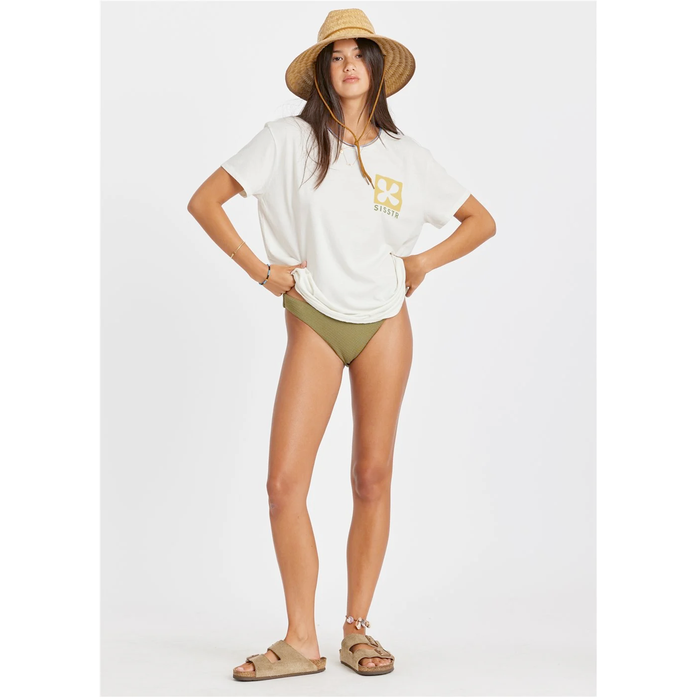 Sisstr t-shirt dam Lou byfriend vintage white