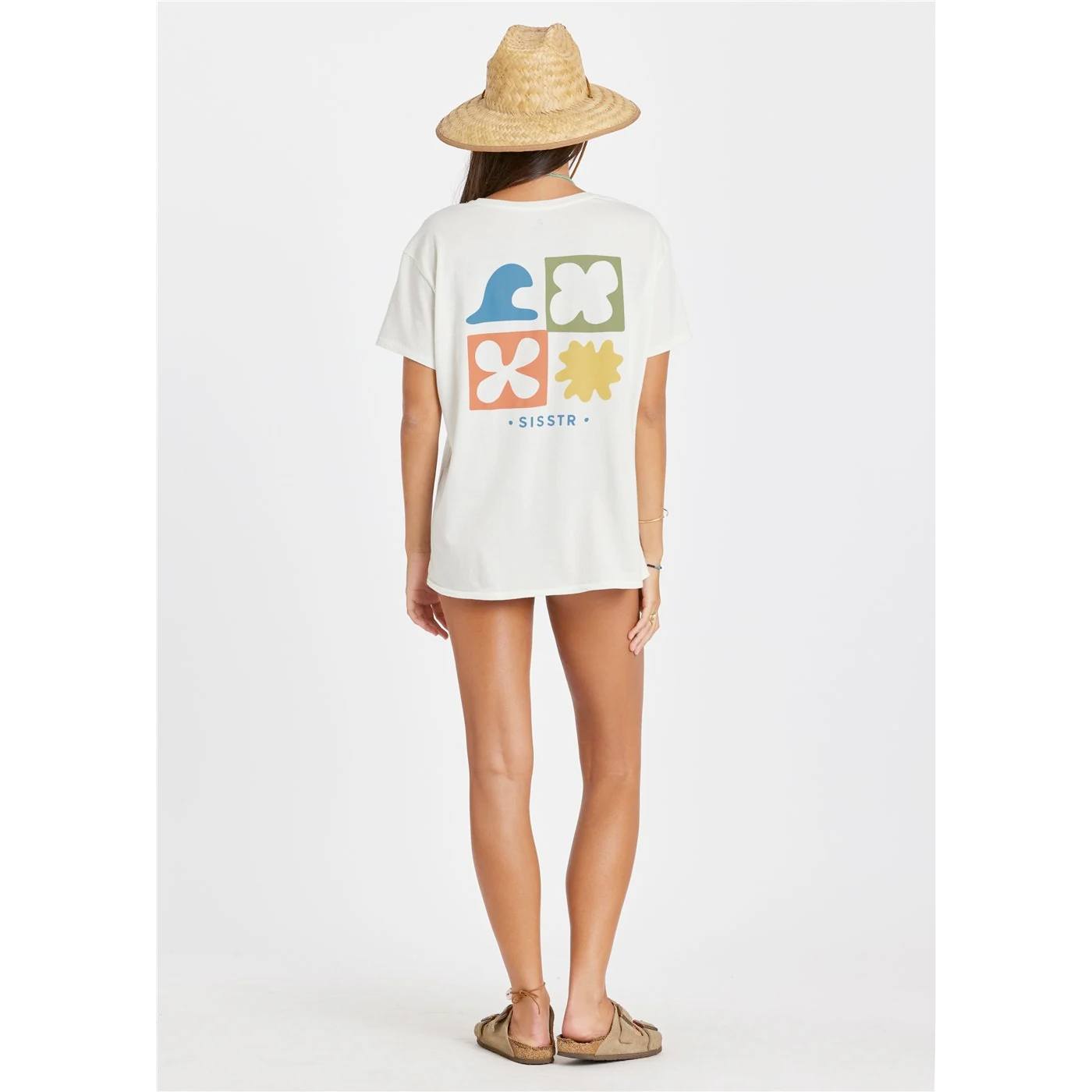 Sisstr t-shirt dam Lou byfriend vintage white - 2