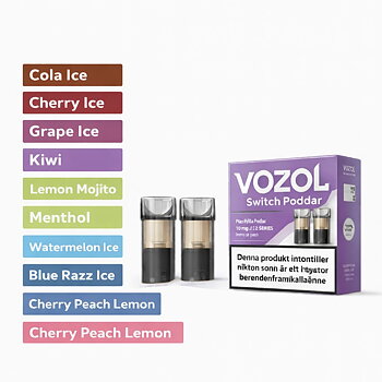 Vozol Switch prefyllda poddar 2-pack –10 mg 