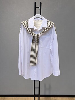 Shirt white/khaki