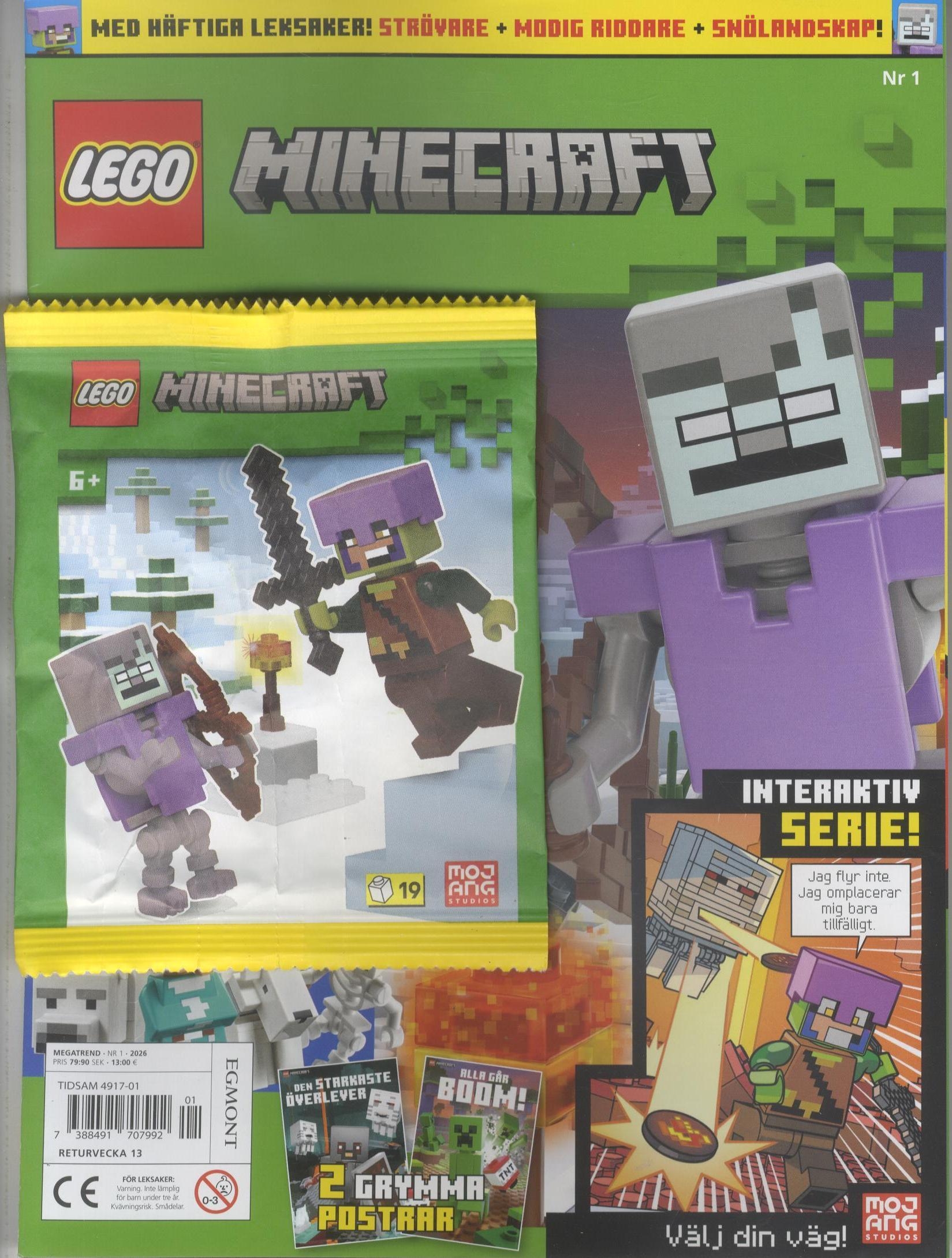 Lego Megatrend nr 1 2026, Minecraft nr 1 med Strövare+Modig riddare+Snölandskap