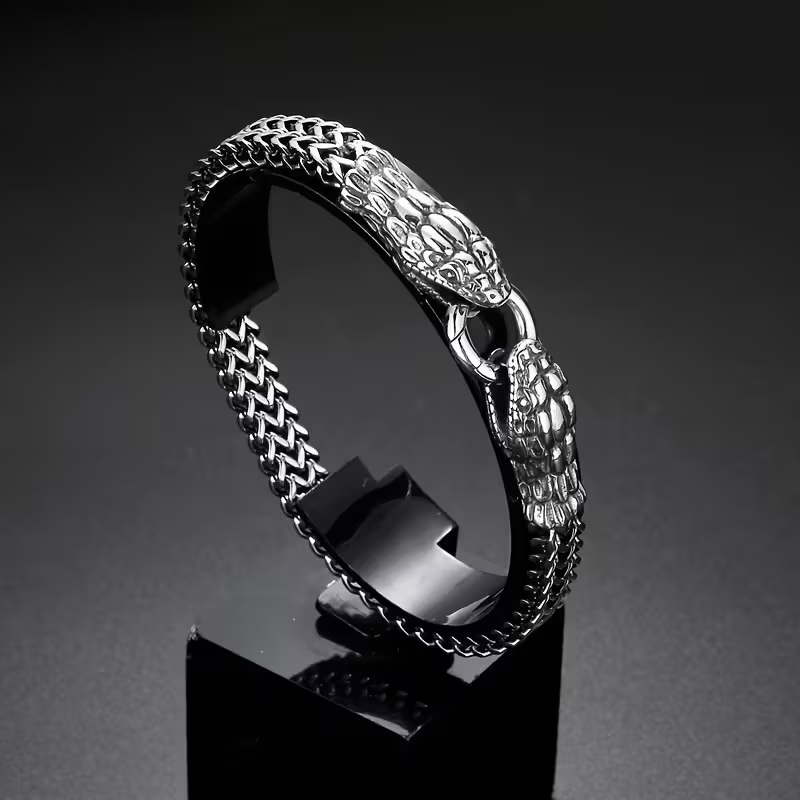 Armband "Snake heads" i rostfritt stål - 4
