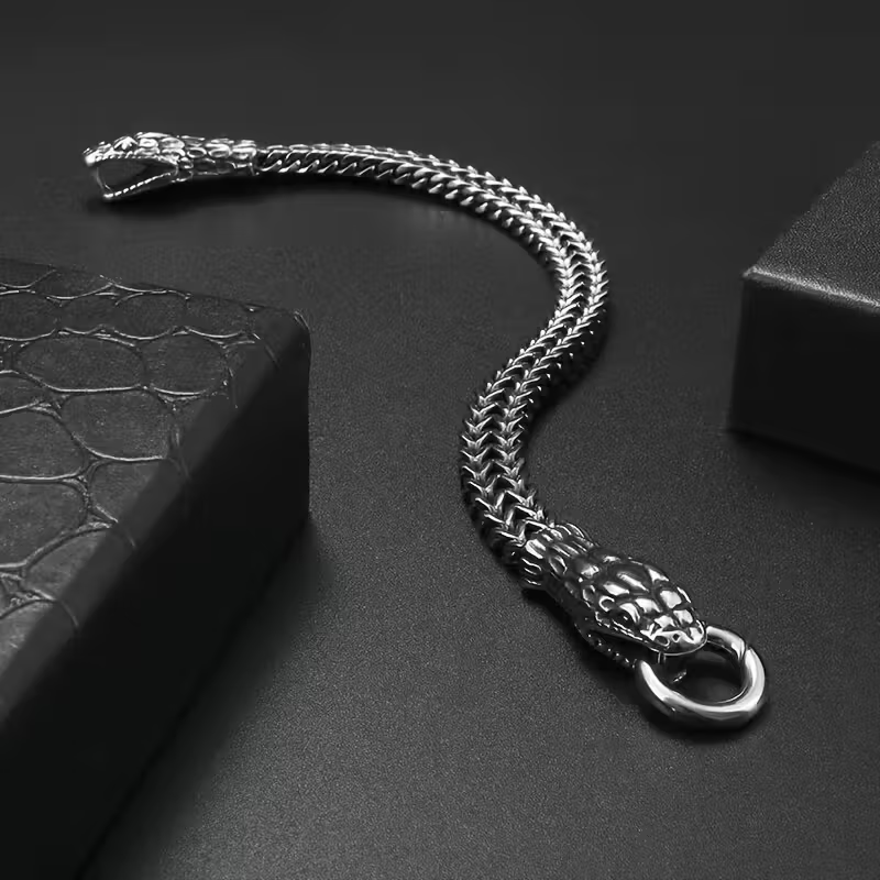 Armband "Snake heads" i rostfritt stål - 6