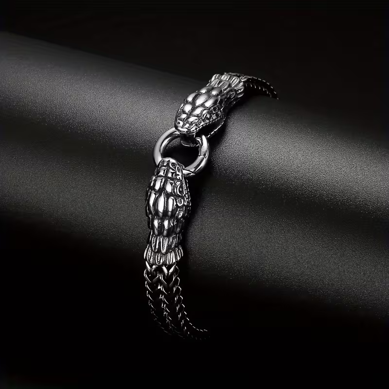 Armband "Snake heads" i rostfritt stål - 3