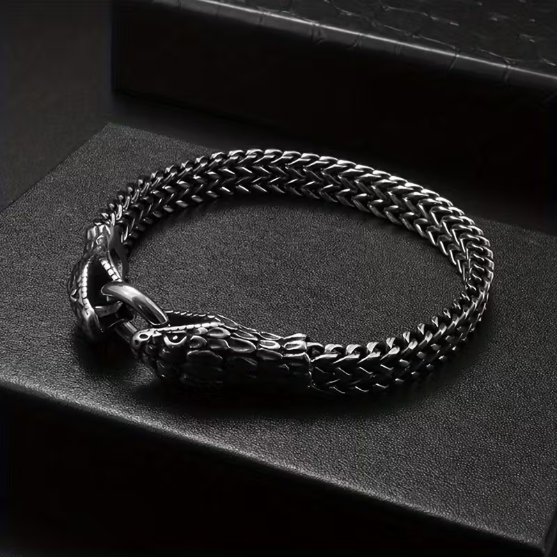 Armband "Snake heads" i rostfritt stål - 5