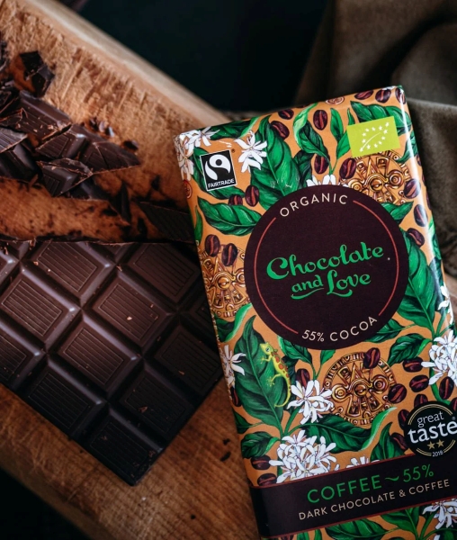 Chocolate and Love Mörk choklad med kaffe 55% EKO, 80 g - 2