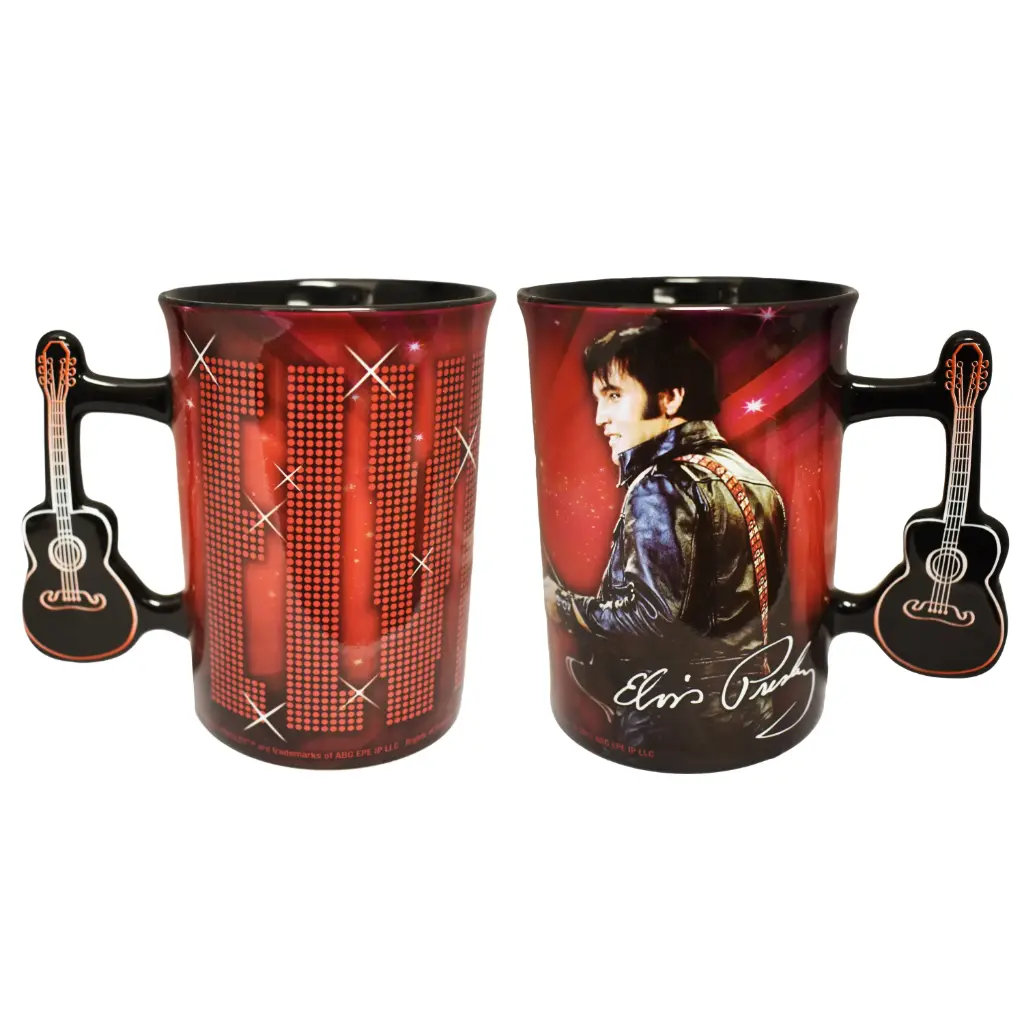 Elvismugg - name in lights with guitar handle
