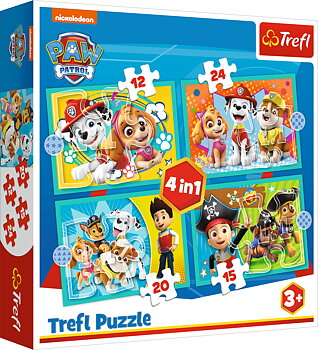 Pappussel Trefl (4i1) 12+15+20+24 Bitar Paw Patrol