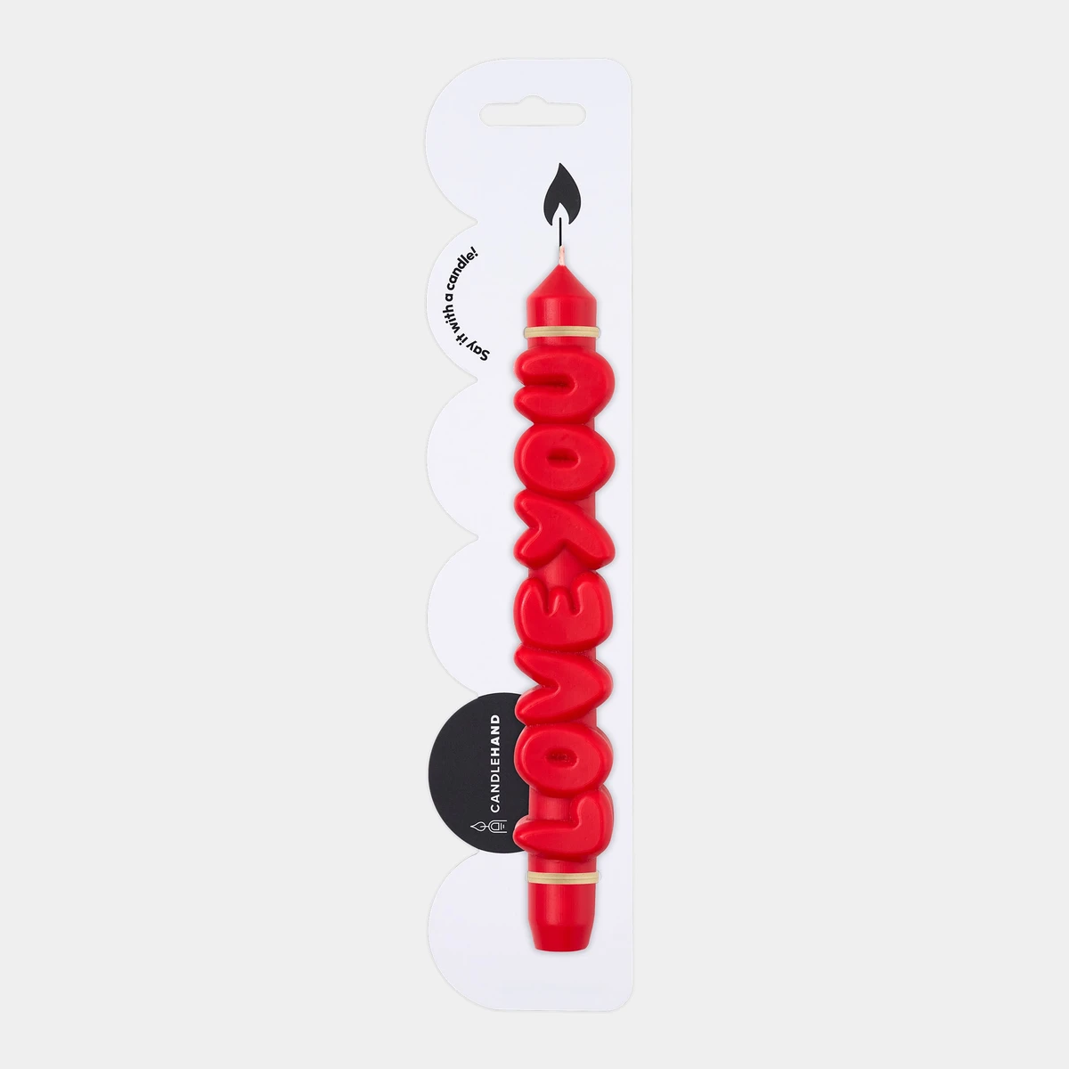 Taper Candle Love You Red 3D - 3