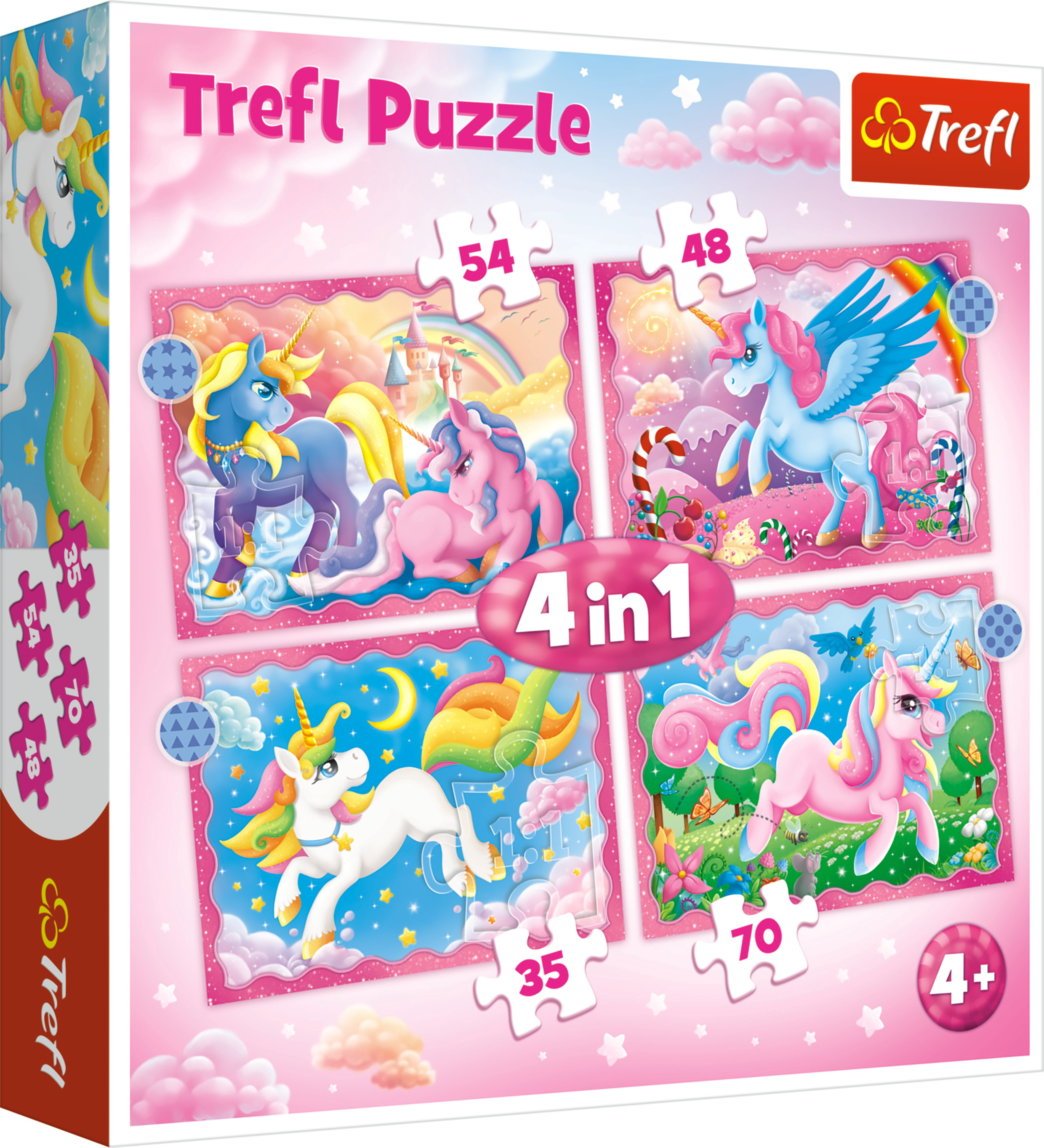 Pappussel Trefl (4i1) 35+48+54+7 Bitar Unicorns
