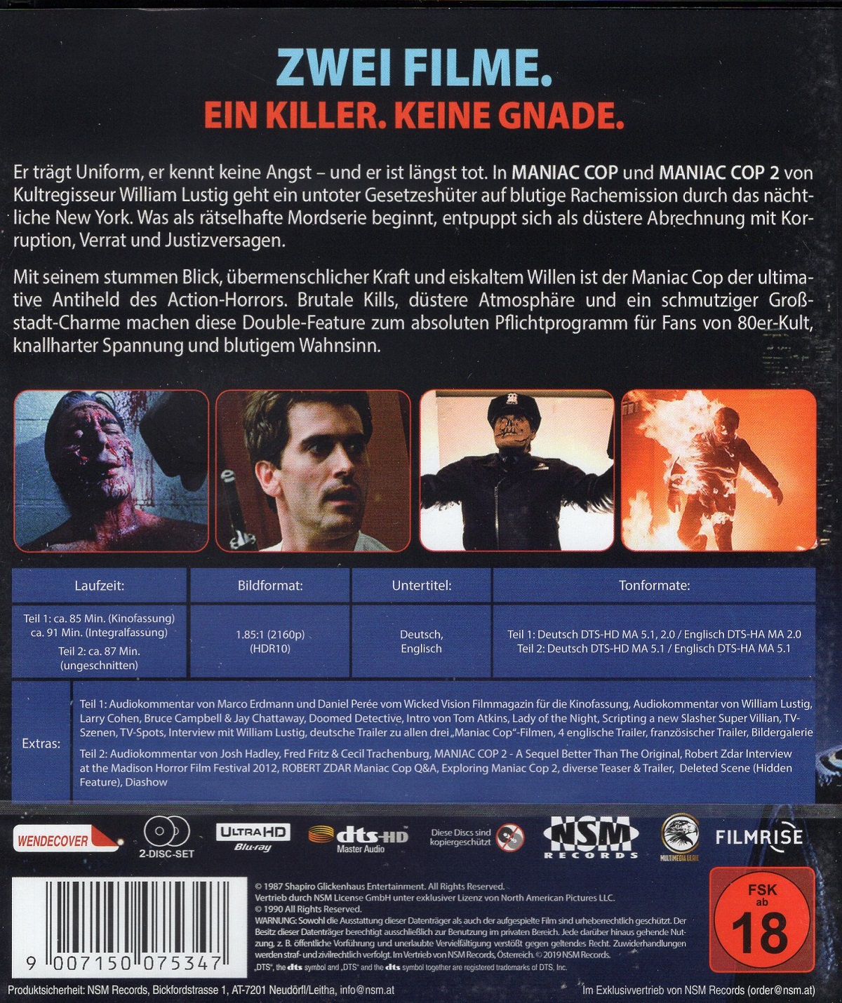 Maniac Cop 1 & 2 (ej svensk text) (4K Ultra HD) - 2