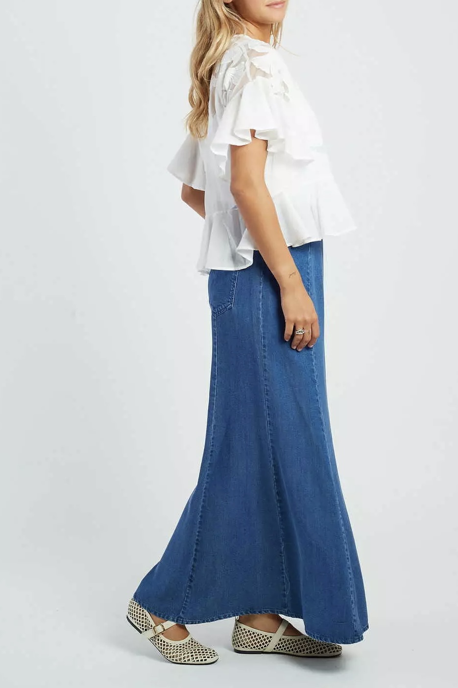 Derhy - Debbie Long Skirt Denim Blue - 5