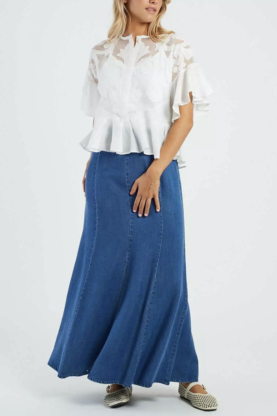 Derhy - Debbie Long Skirt Denim Blue - 3