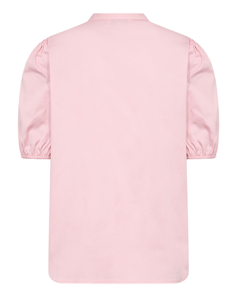 Blus Isla Solid1 kort ärm & smock ljusrosa