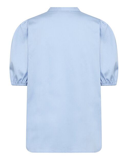 Blus Isla Solid1 kort ärm & smock ljusblå - 2