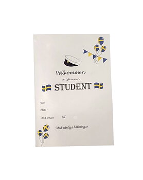 Inbjudnings-vykort med tillhörande kuvert - Champagneglas