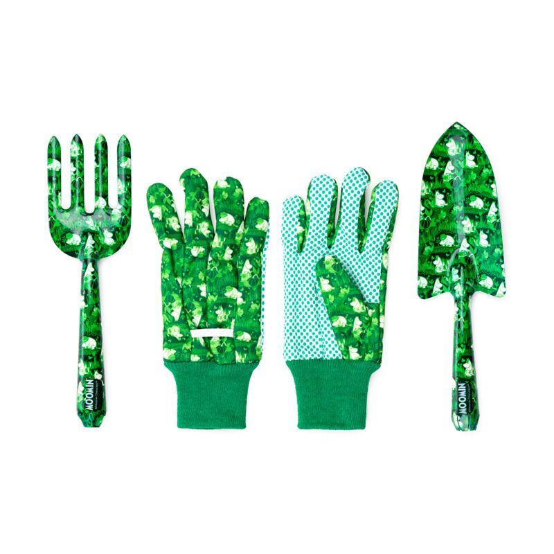 Moomin 3-Pack Garden Set - Planting Shovel, Hand Grip &amp; Gloves - 2