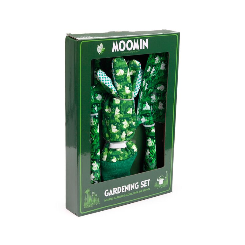 Moomin 3-Pack Garden Set - Planting Shovel, Hand Grip &amp; Gloves
