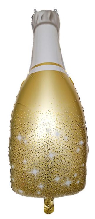 Folieballong XL - Champagneflaska Guld