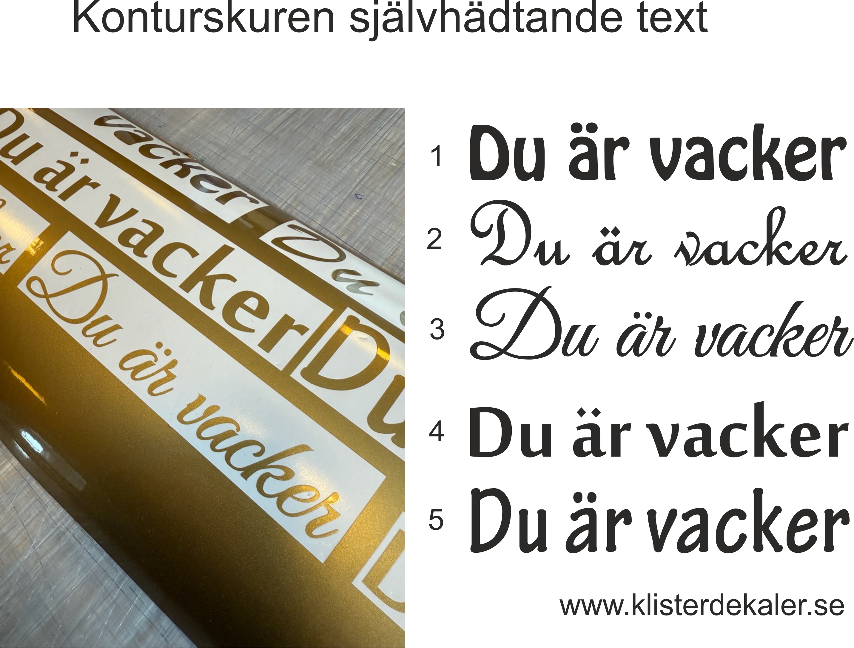 Text decor You are beautiful in swedish