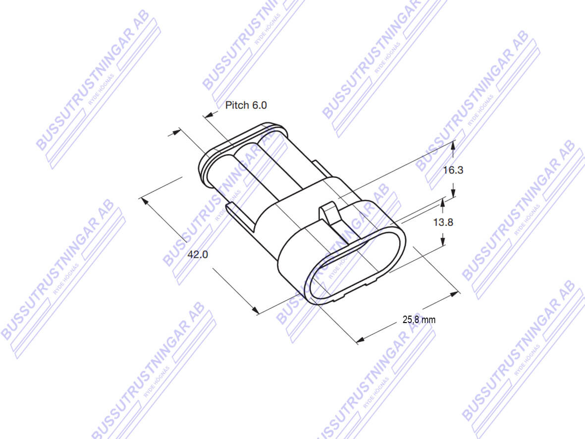 Kontaktstycke 3-polig AMP Superseal Hane - 2