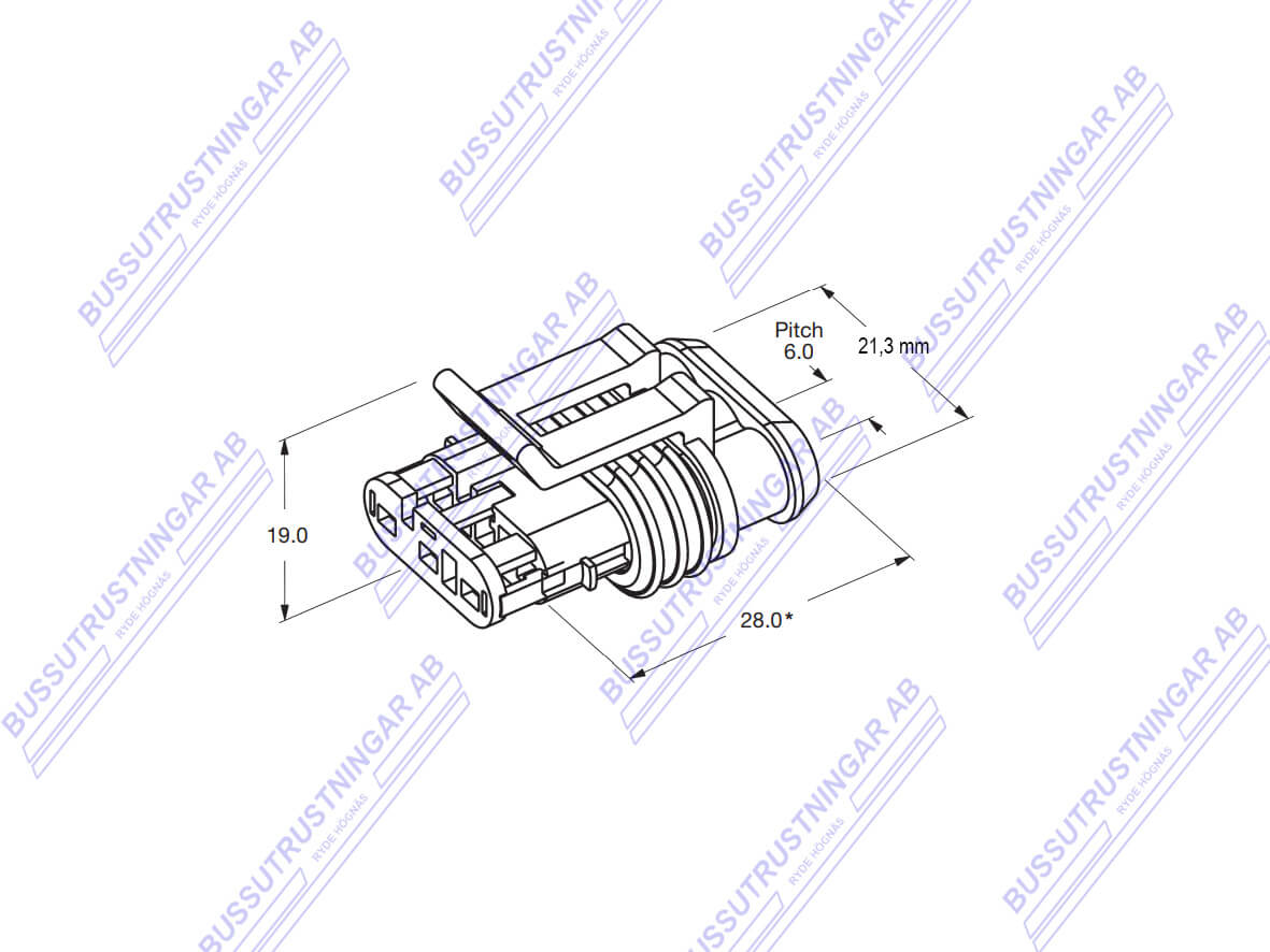 Kontaktstycke 3-polig AMP Superseal HONA - 3