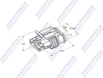Kontaktstycke 4-polig AMP Superseal HANE