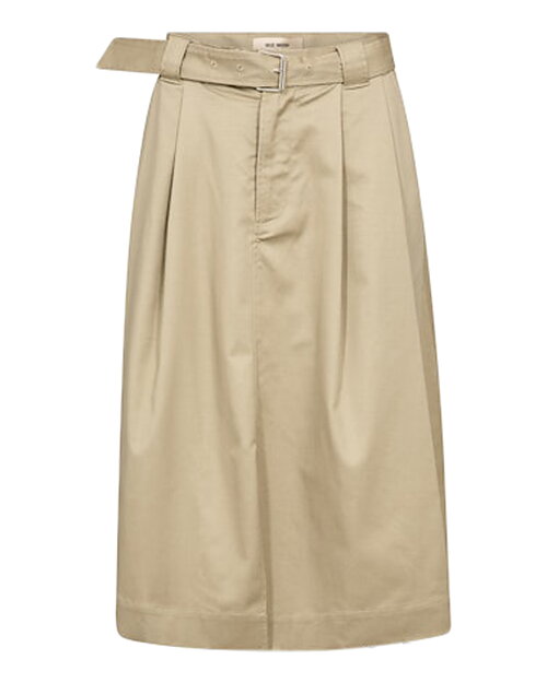 Kjol Koda billie med skärp twill mörkbeige - 3
