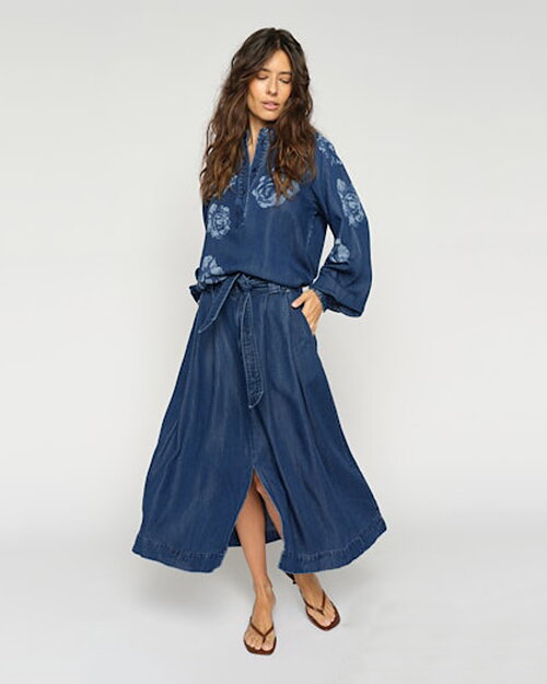Kjol Koda dinem slits fram mörk denim