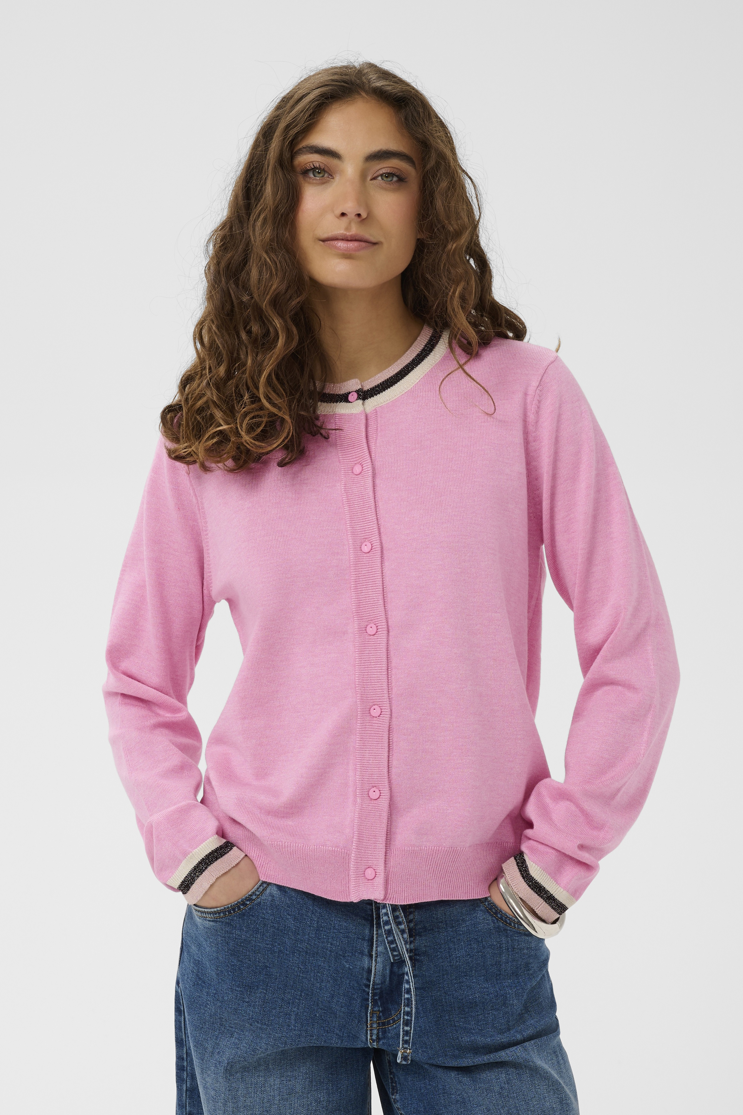 CUbetri Annemarie Cardigan Begonia Pink Melange Rosa kofta