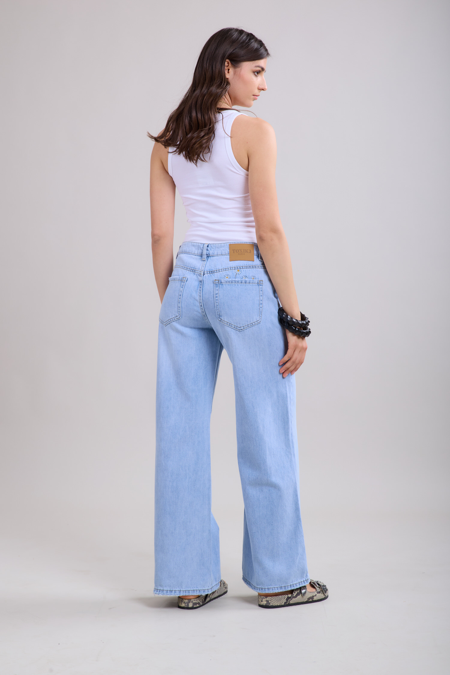Jeans straight blomma - 4
