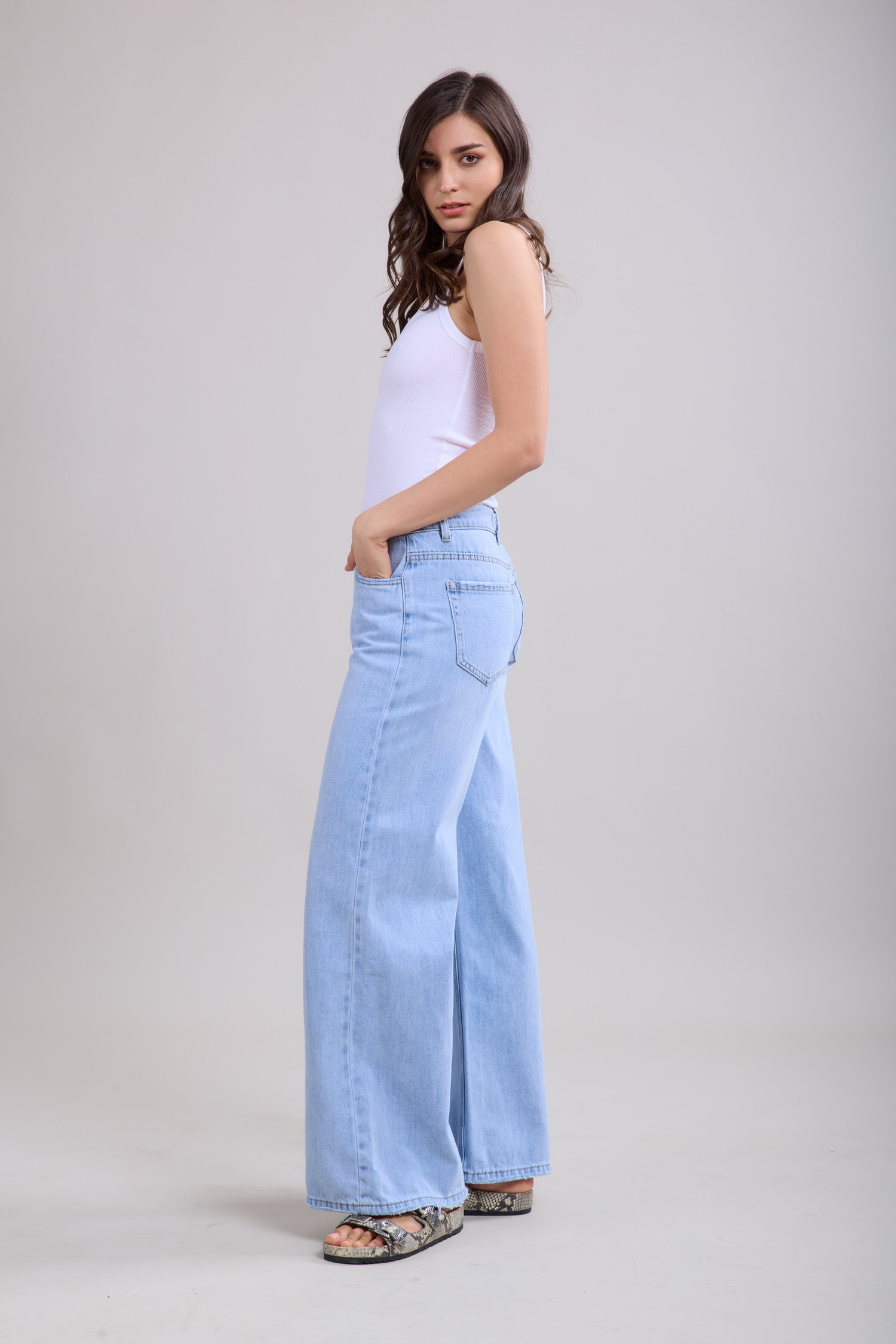Jeans straight blomma - 5