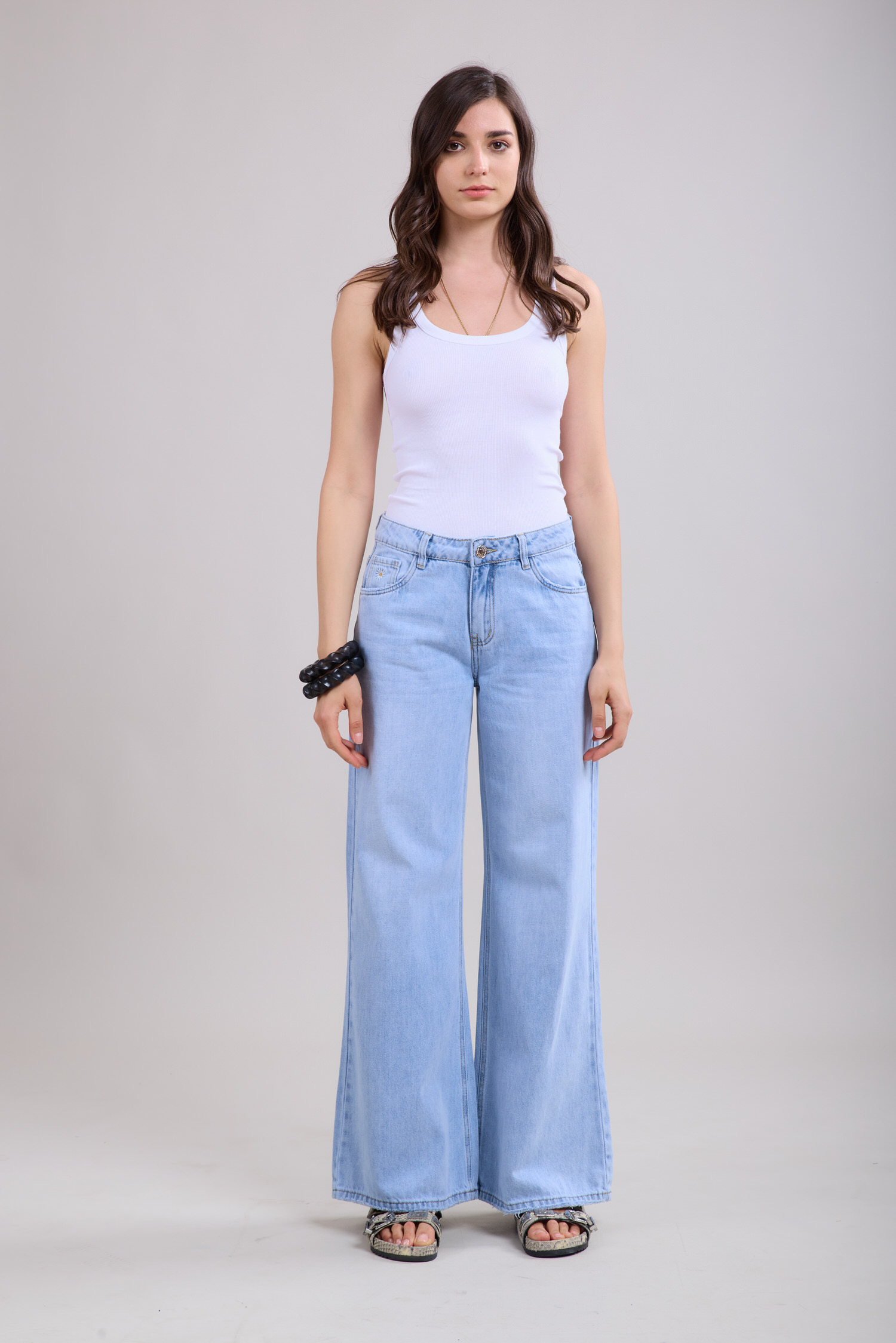 Jeans straight blomma - 6