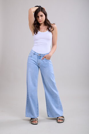 Jeans straight blomma