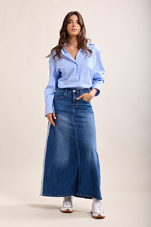 Jeanskjol med revär 