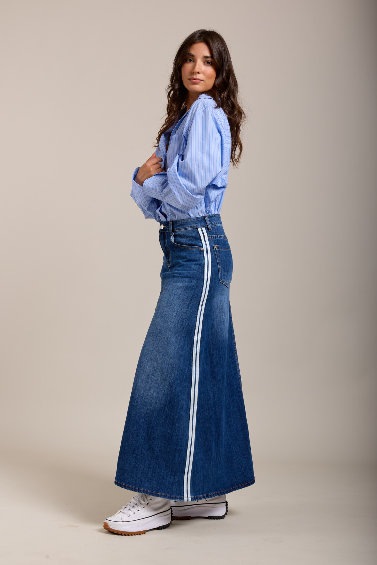 Jeanskjol med revär  - 3