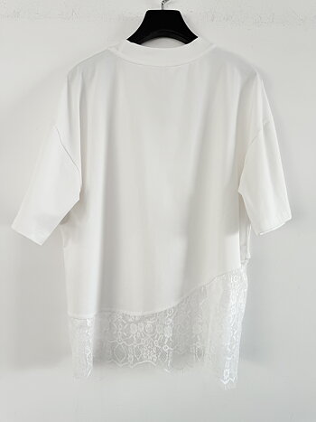 T-shirt med spets vit