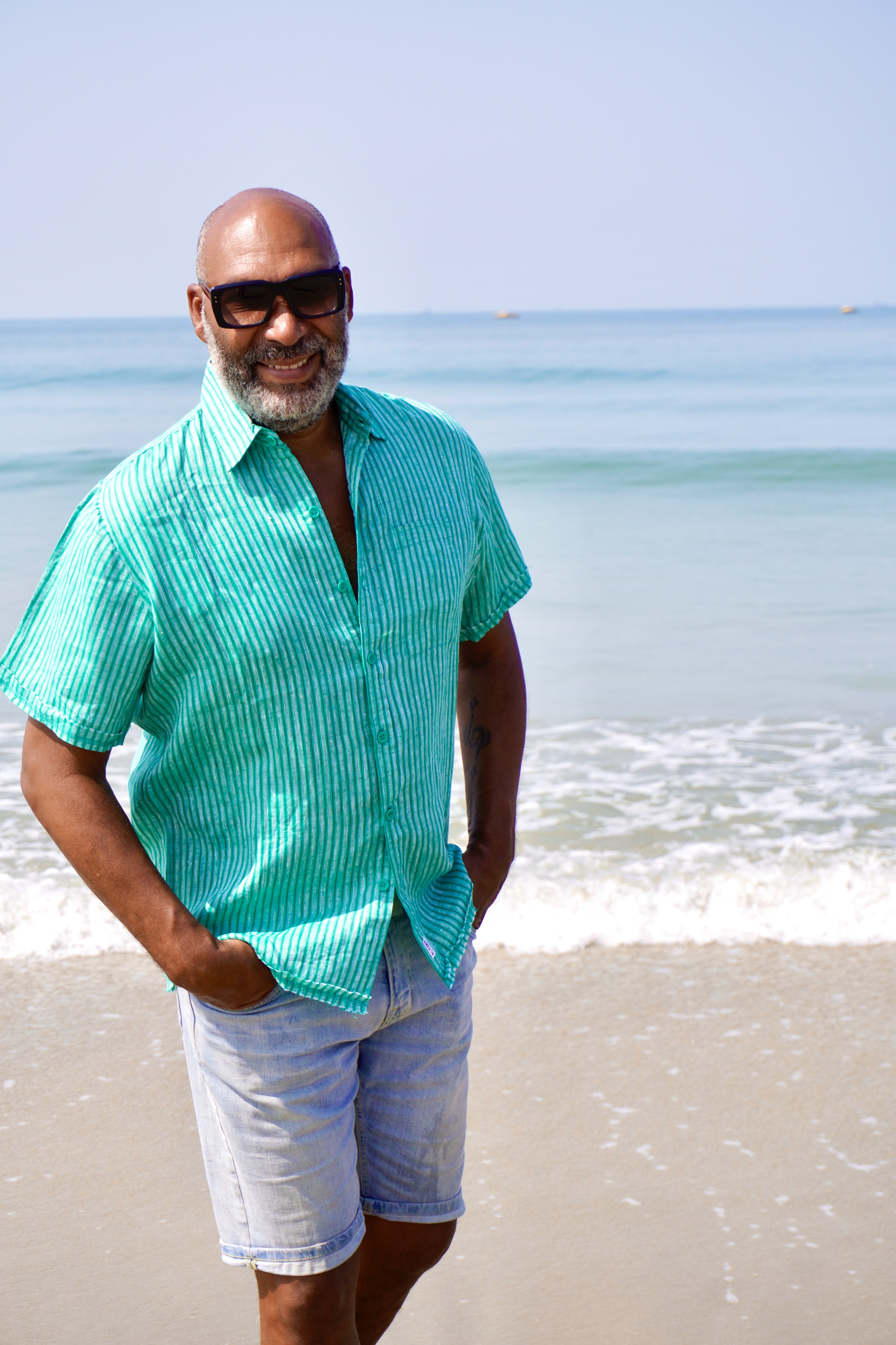 JOE LINEN SHIRT GREEN STRIPE  - 3