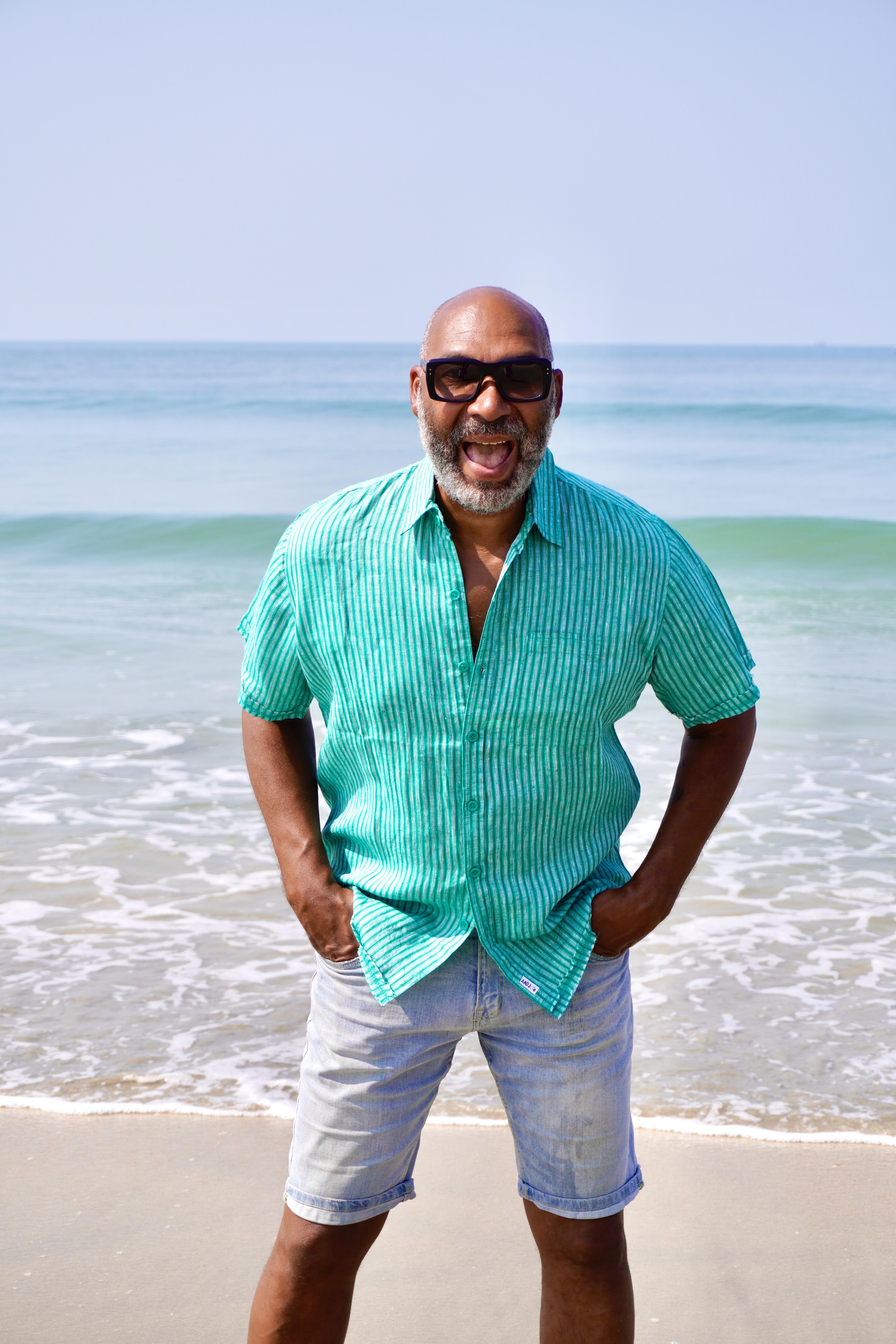 JOE LINEN SHIRT GREEN STRIPE  - 4