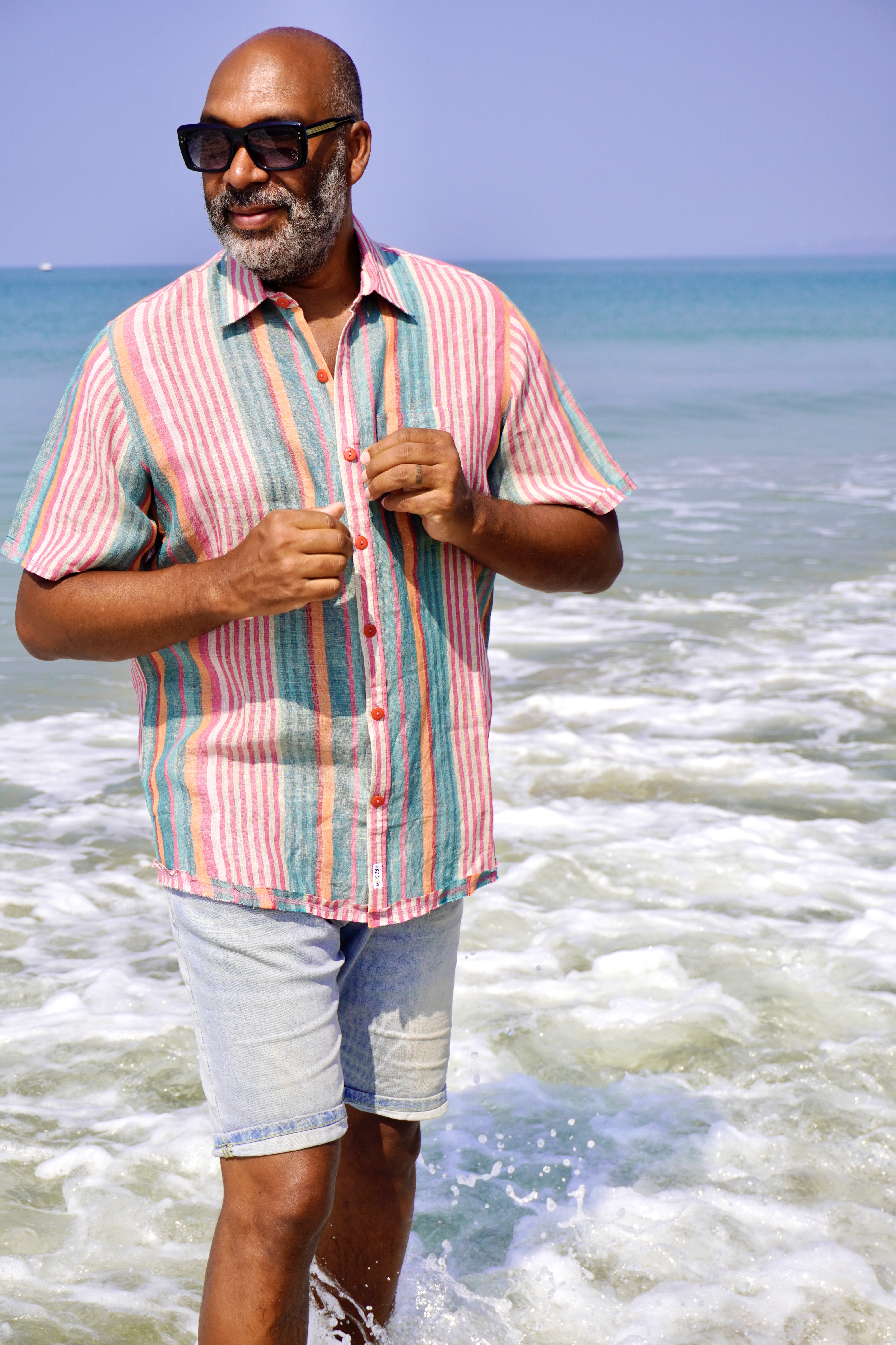 JOE LINEN SHIRT MULTI STRIPE 