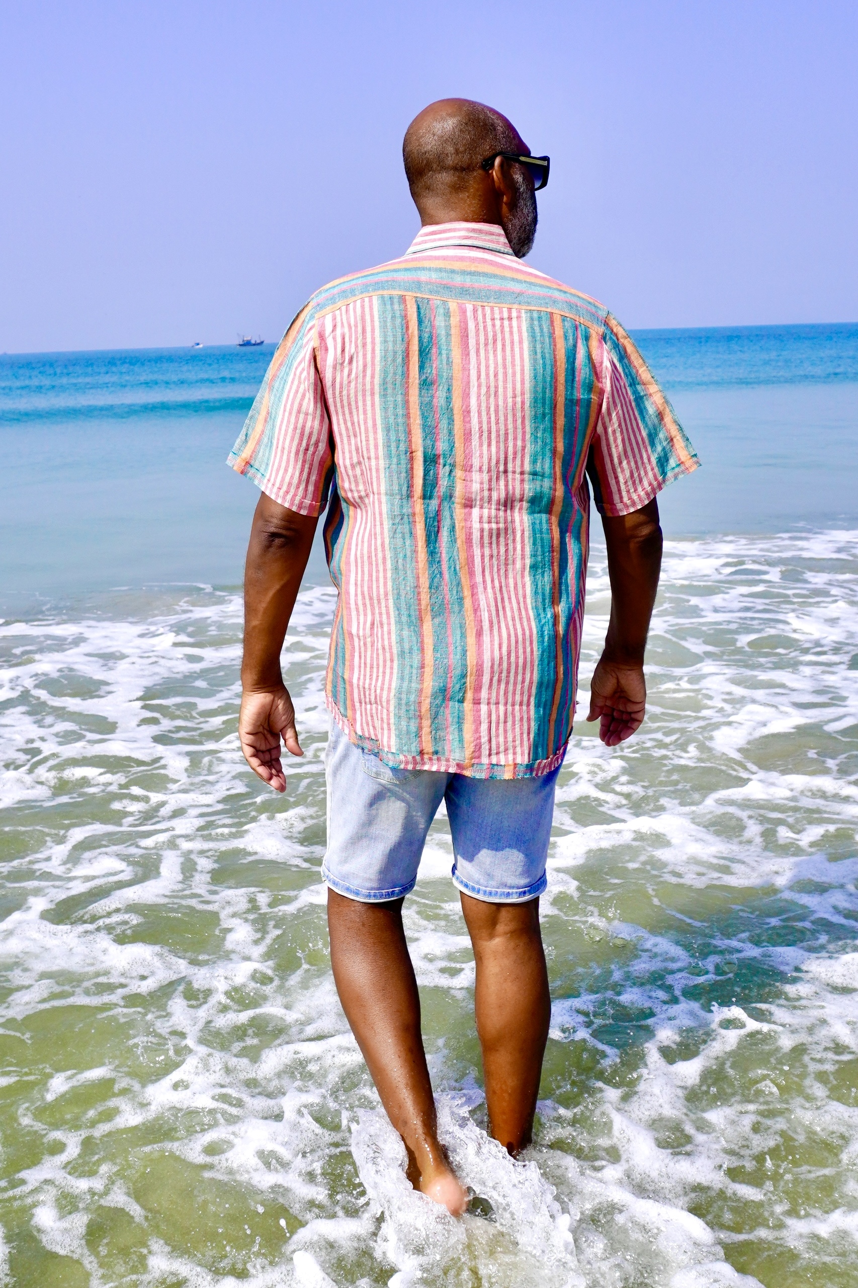 JOE LINEN SHIRT MULTI STRIPE  - 4