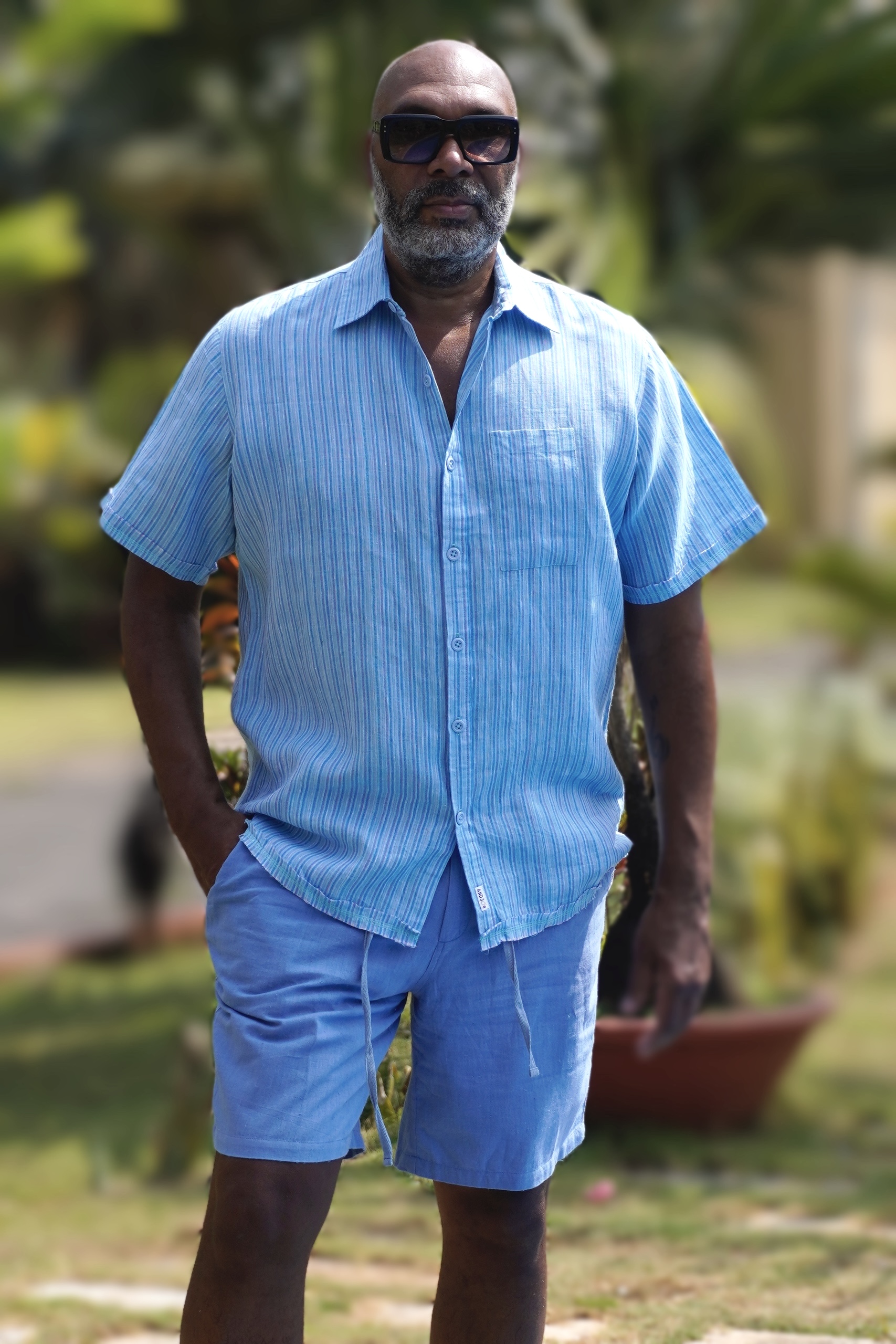 JOE LINEN SHIRT MINT STRIPE 