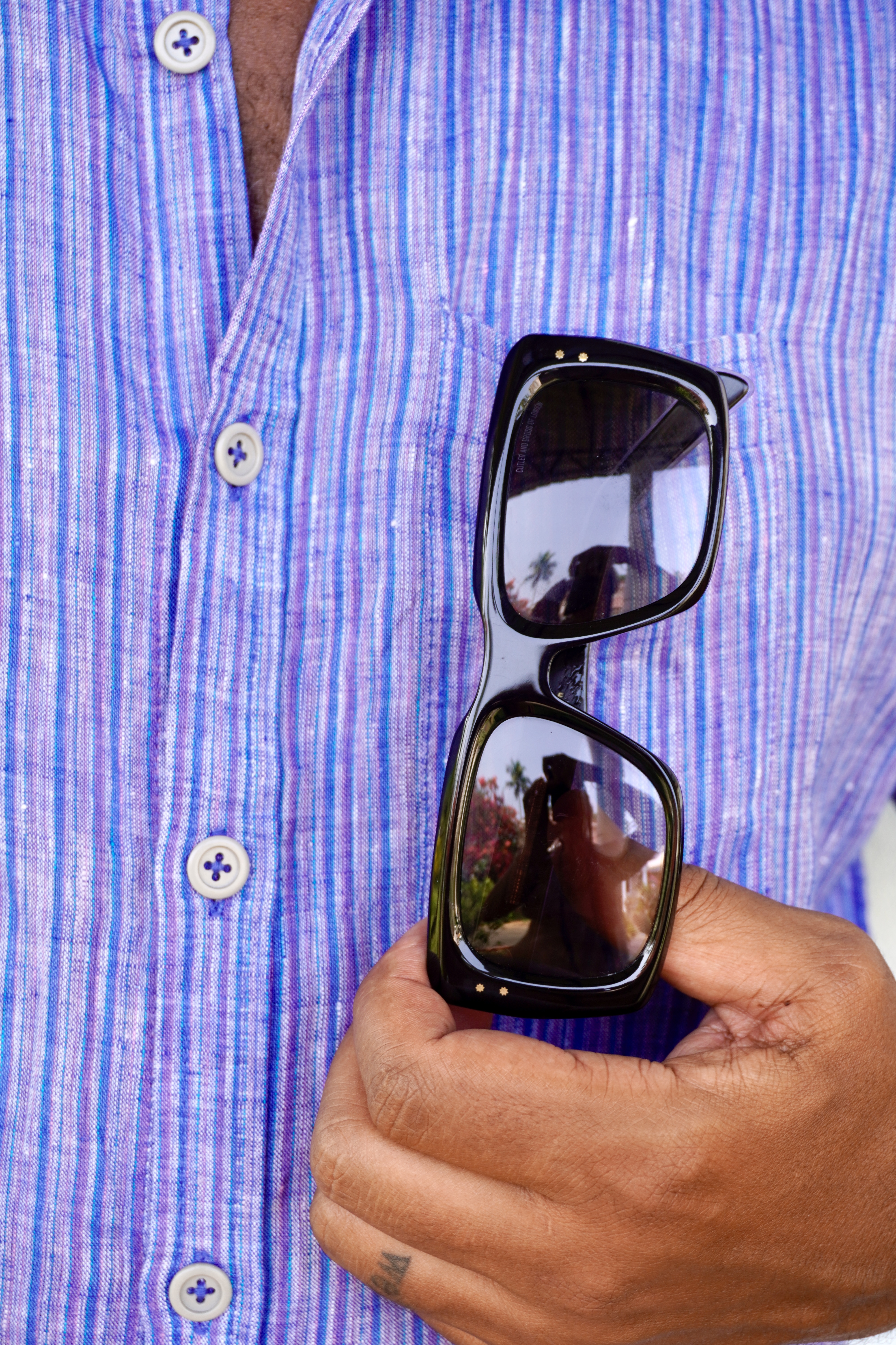 JOE LINEN SHIRT BLUE  STRIPE  - 4