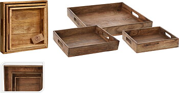 Serveringsbricka Mango Wood – Mellan