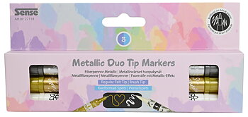 Metallisk Duo Tip Marker, 3-pack
