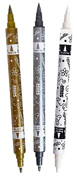 Metallisk Duo Tip Marker, 3-pack