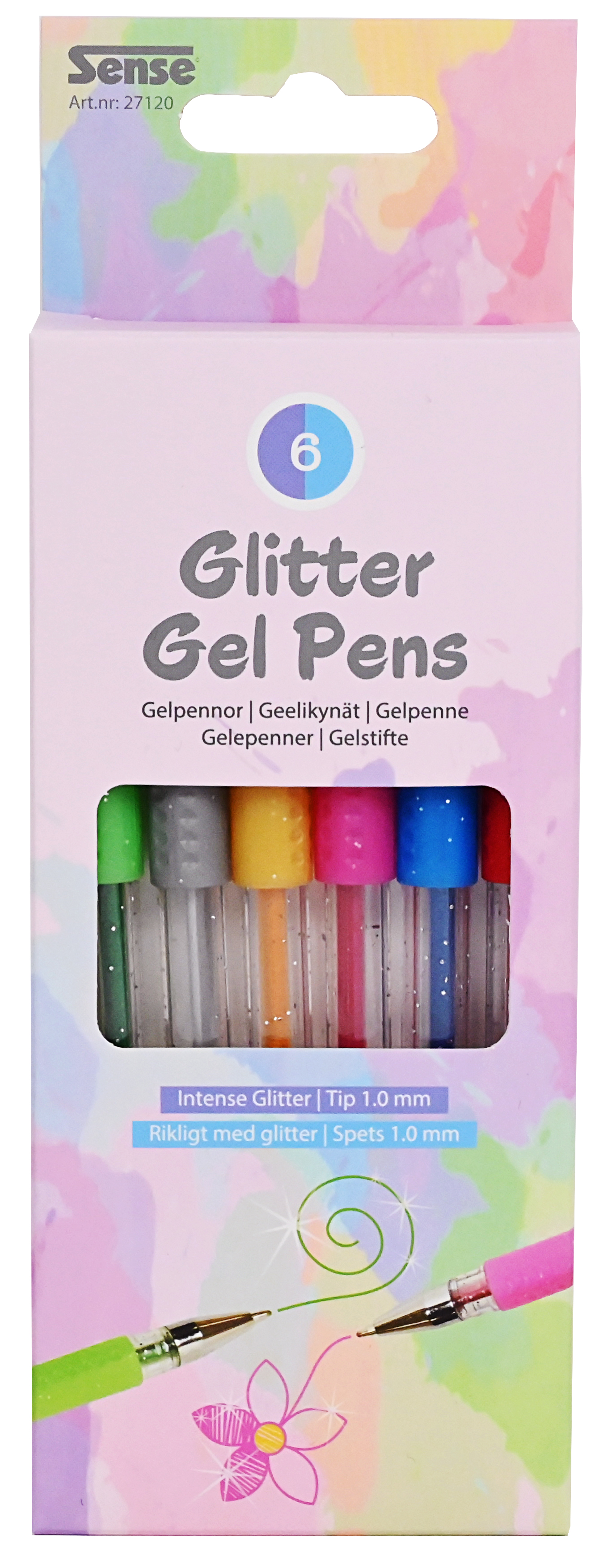 Gelpennor Glitter 6-pack